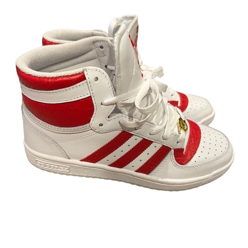 Adidas Top Ten RB Hi Women Basketball Shoes Size: 7.5 Color: White/White/Red - Picture 3 of 12